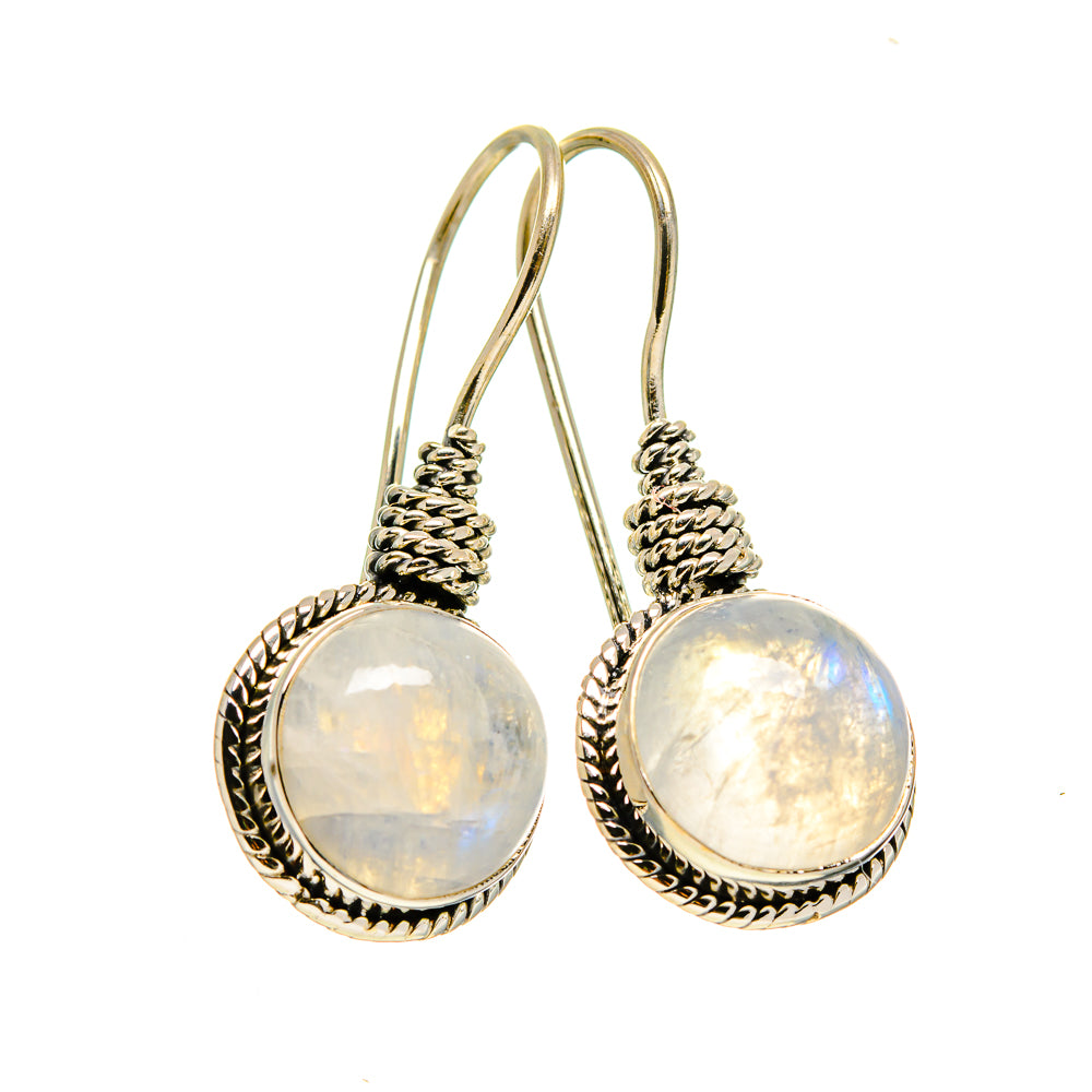 Rainbow Moonstone Earrings handcrafted by Anasilvercos - EARR413221