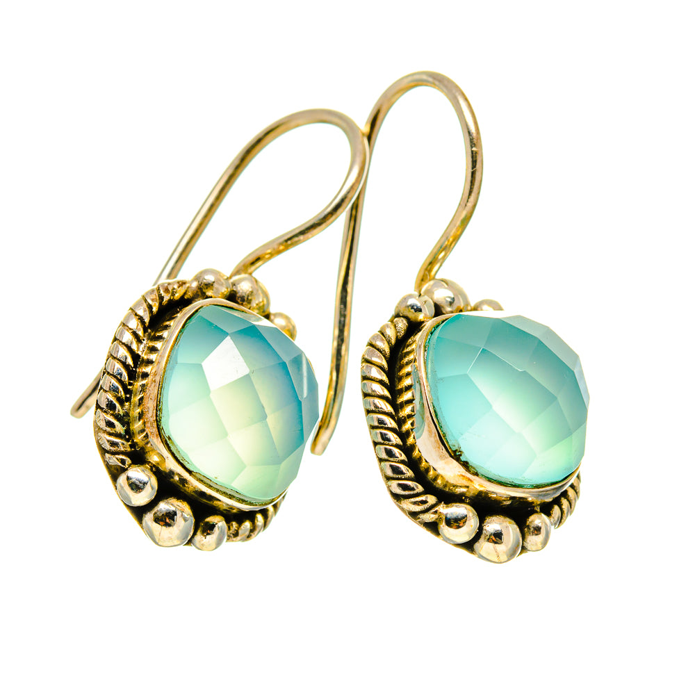 Aqua Chalcedony Earrings handcrafted by Anasilvercos - EARR413225