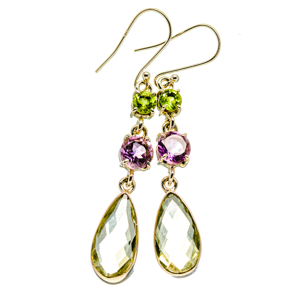 Green Amethyst Earrings handcrafted by Anasilvercos - EARR413230