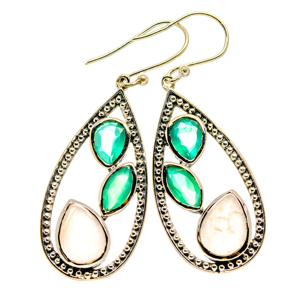 Rainbow Moonstone Earrings handcrafted by Anasilvercos - EARR413235