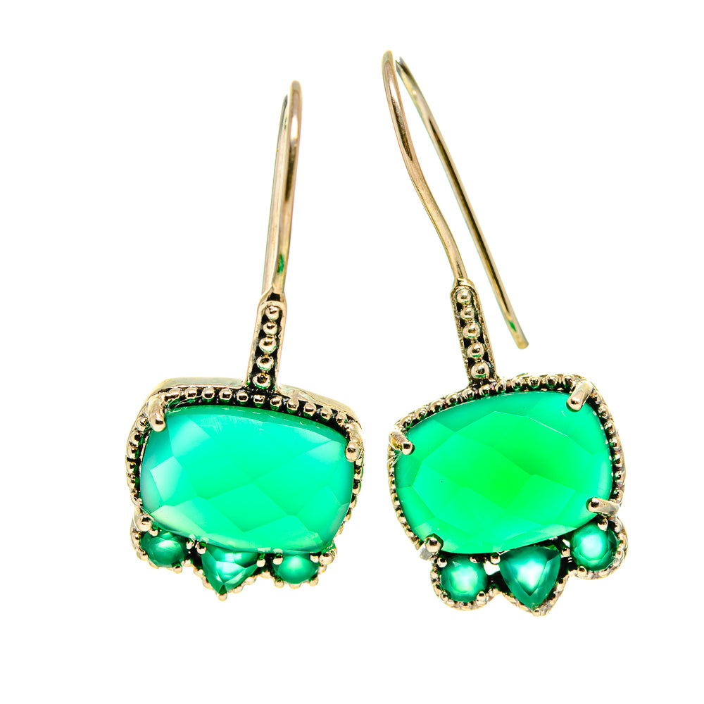 Green Onyx Earrings handcrafted by Anasilvercos - EARR413237