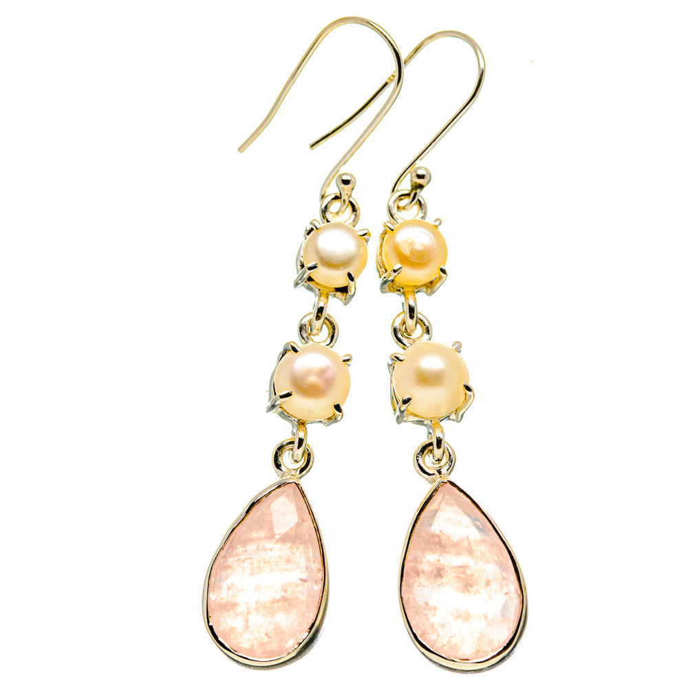 Rose Quartz Earrings handcrafted by Anasilvercos - EARR413241