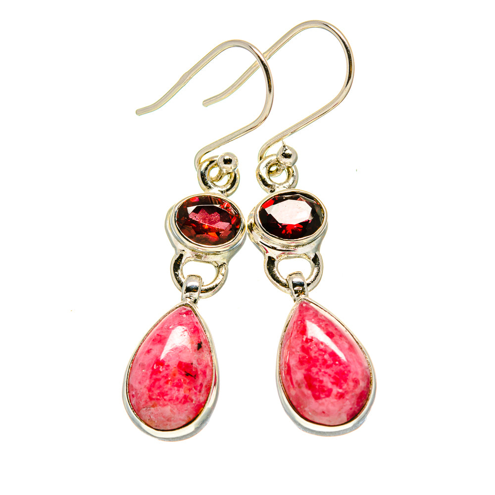 Rhodonite Earrings handcrafted by Anasilvercos - EARR413246