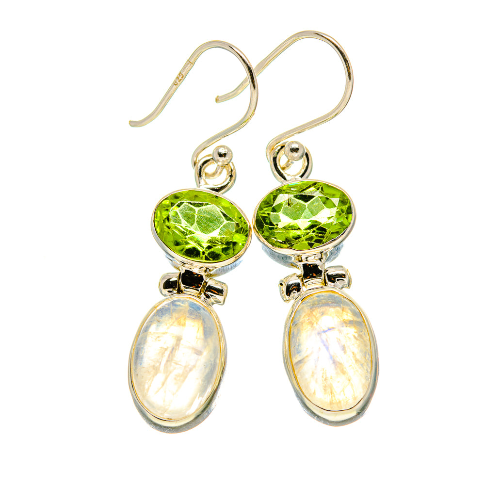 Rainbow Moonstone Earrings handcrafted by Anasilvercos - EARR413247