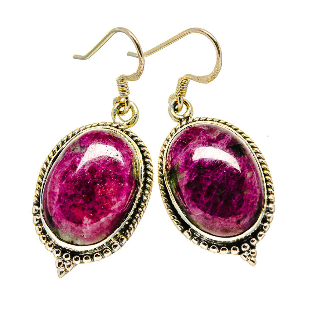 Ruby Fuchsite Earrings handcrafted by Anasilvercos - EARR413253