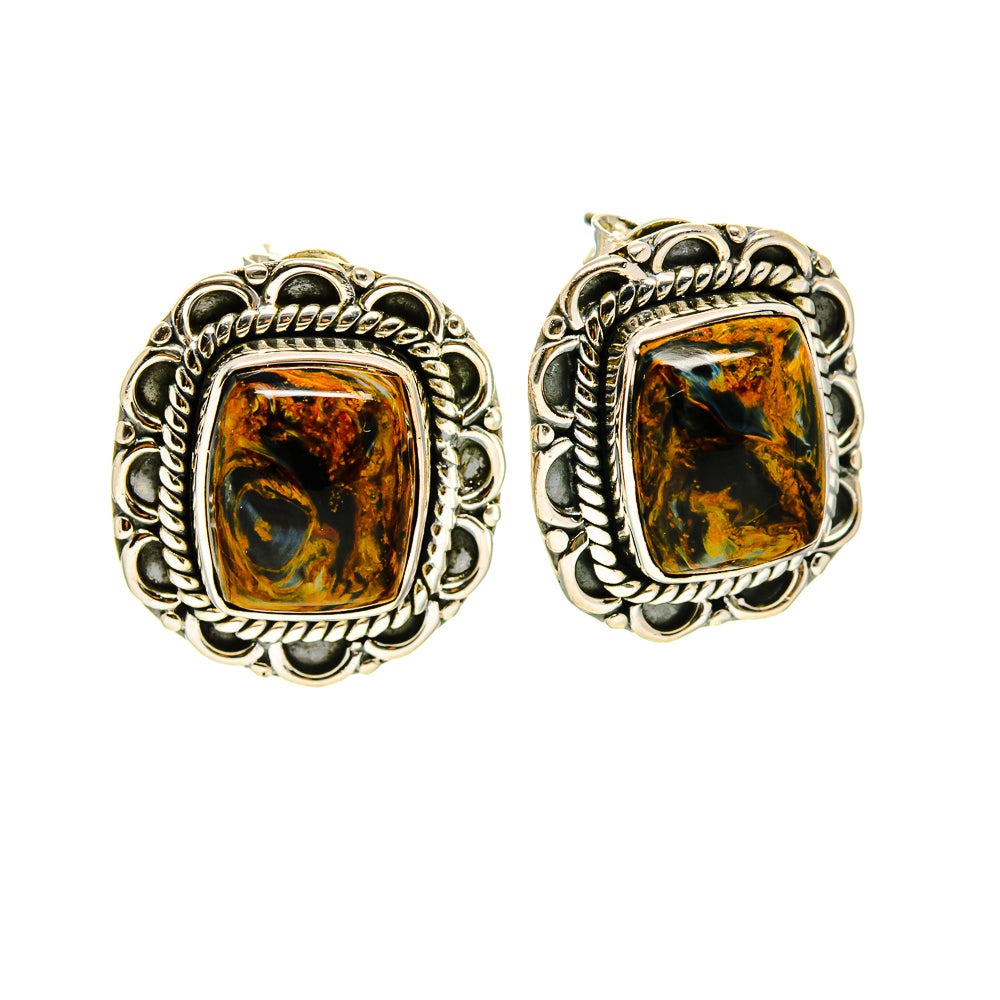 Golden Pietersite Earrings handcrafted by Anasilvercos - EARR413261