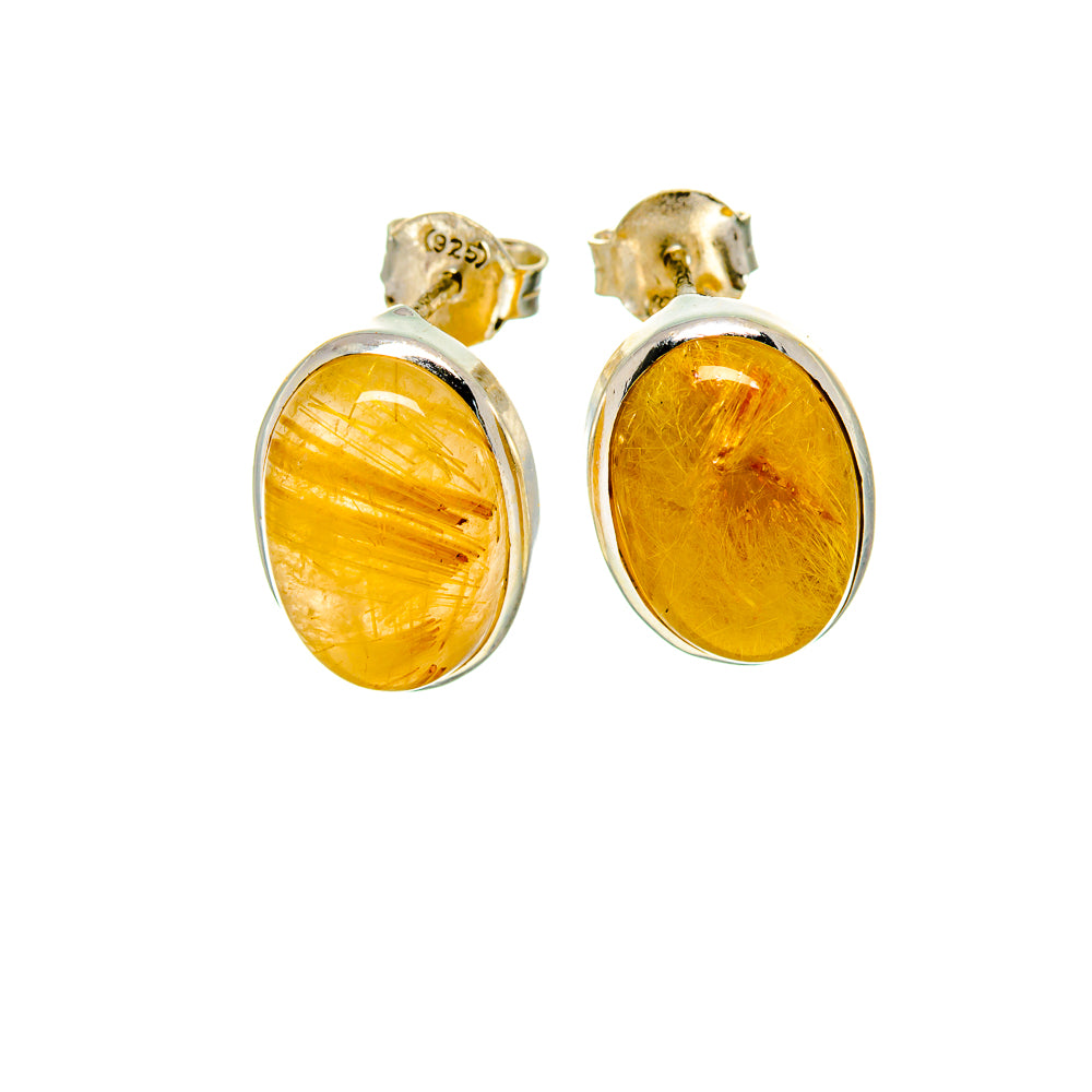 Rutilated Quartz Earrings handcrafted by Anasilvercos - EARR413265