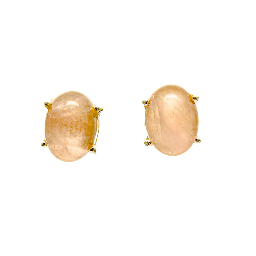 Rose Quartz Earrings handcrafted by Anasilvercos - EARR413266