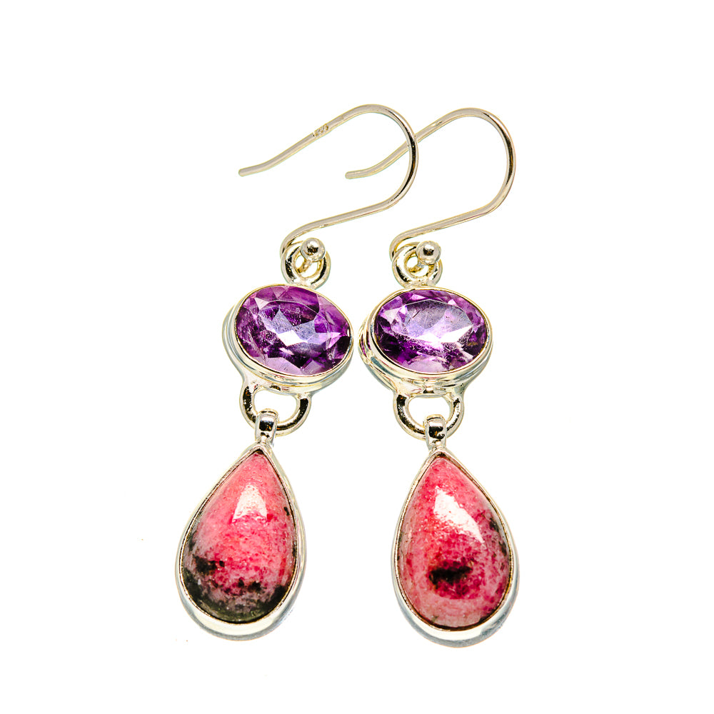 Rhodonite Earrings handcrafted by Anasilvercos - EARR413275