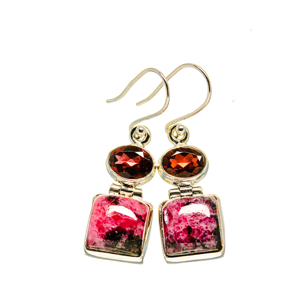 Rhodonite Earrings handcrafted by Anasilvercos - EARR413281