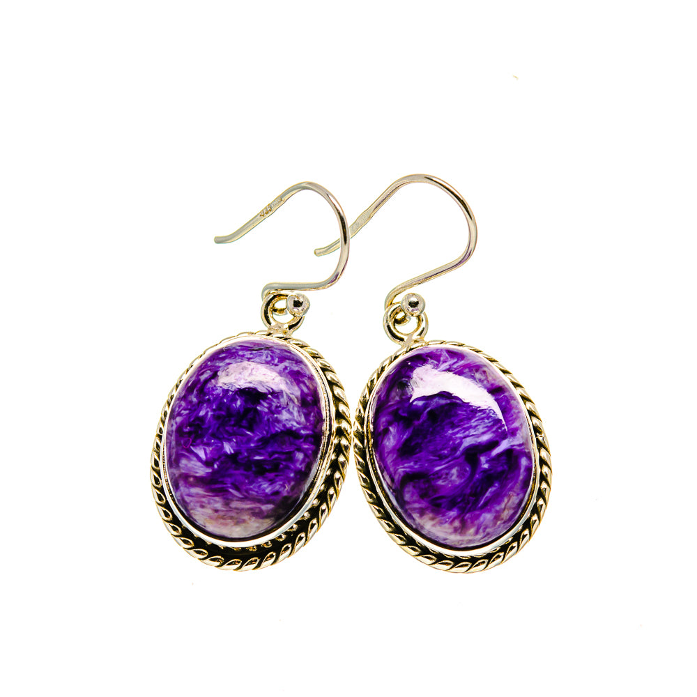 Charoite Earrings handcrafted by Anasilvercos - EARR413290