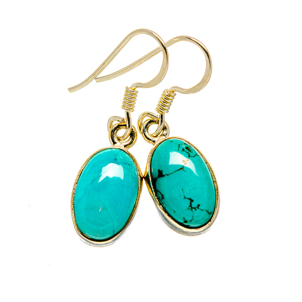 Tibetan Turquoise Earrings handcrafted by Anasilvercos - EARR413292