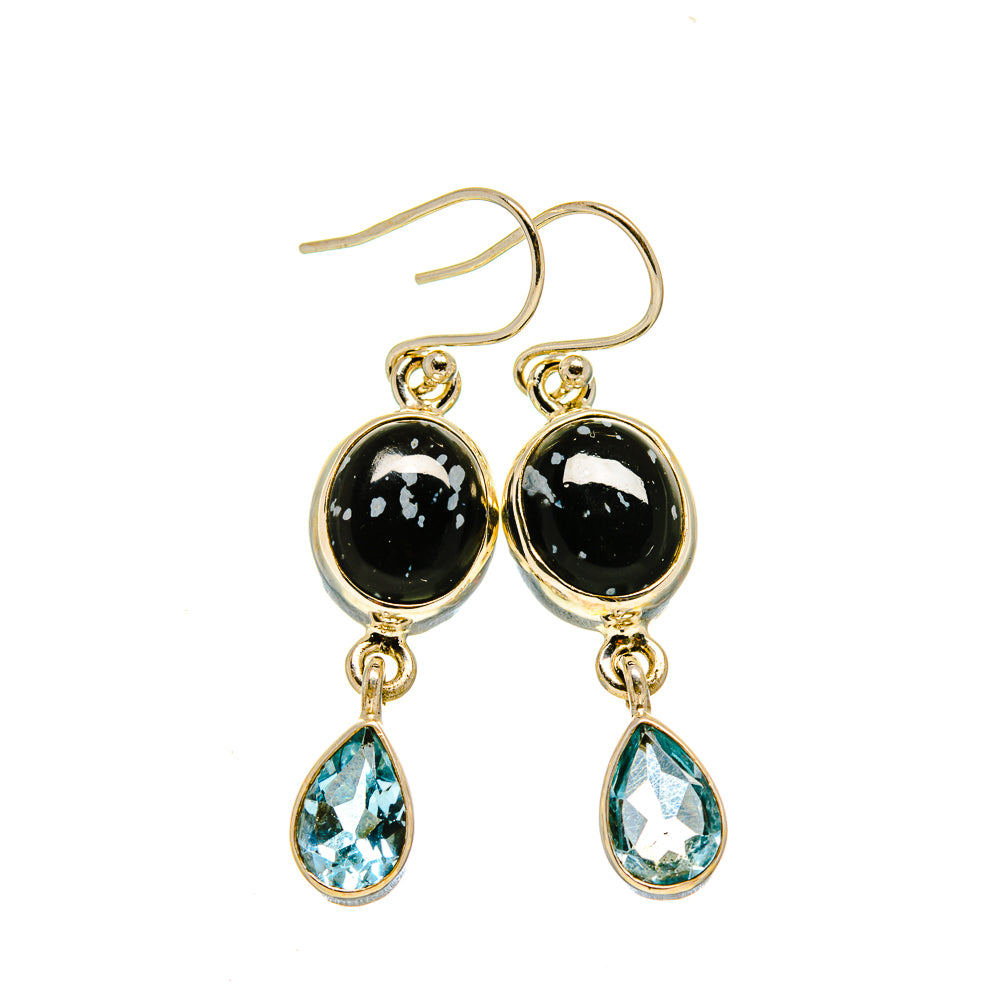 Snowflake Obsidian Earrings handcrafted by Anasilvercos - EARR413302