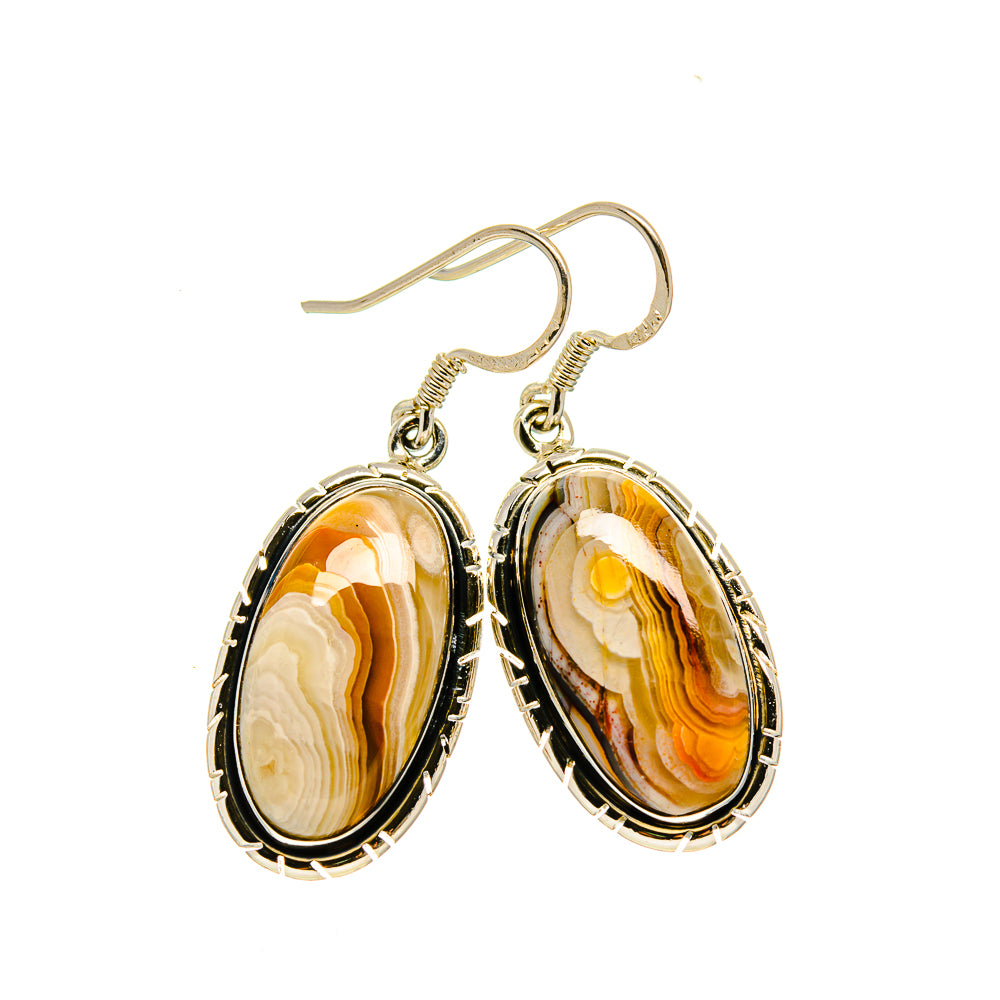 Botswana Agate Earrings handcrafted by Anasilvercos - EARR413304