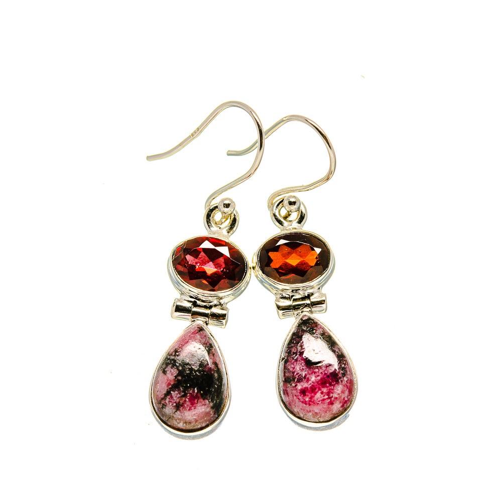 Rhodonite Earrings handcrafted by Anasilvercos - EARR413308