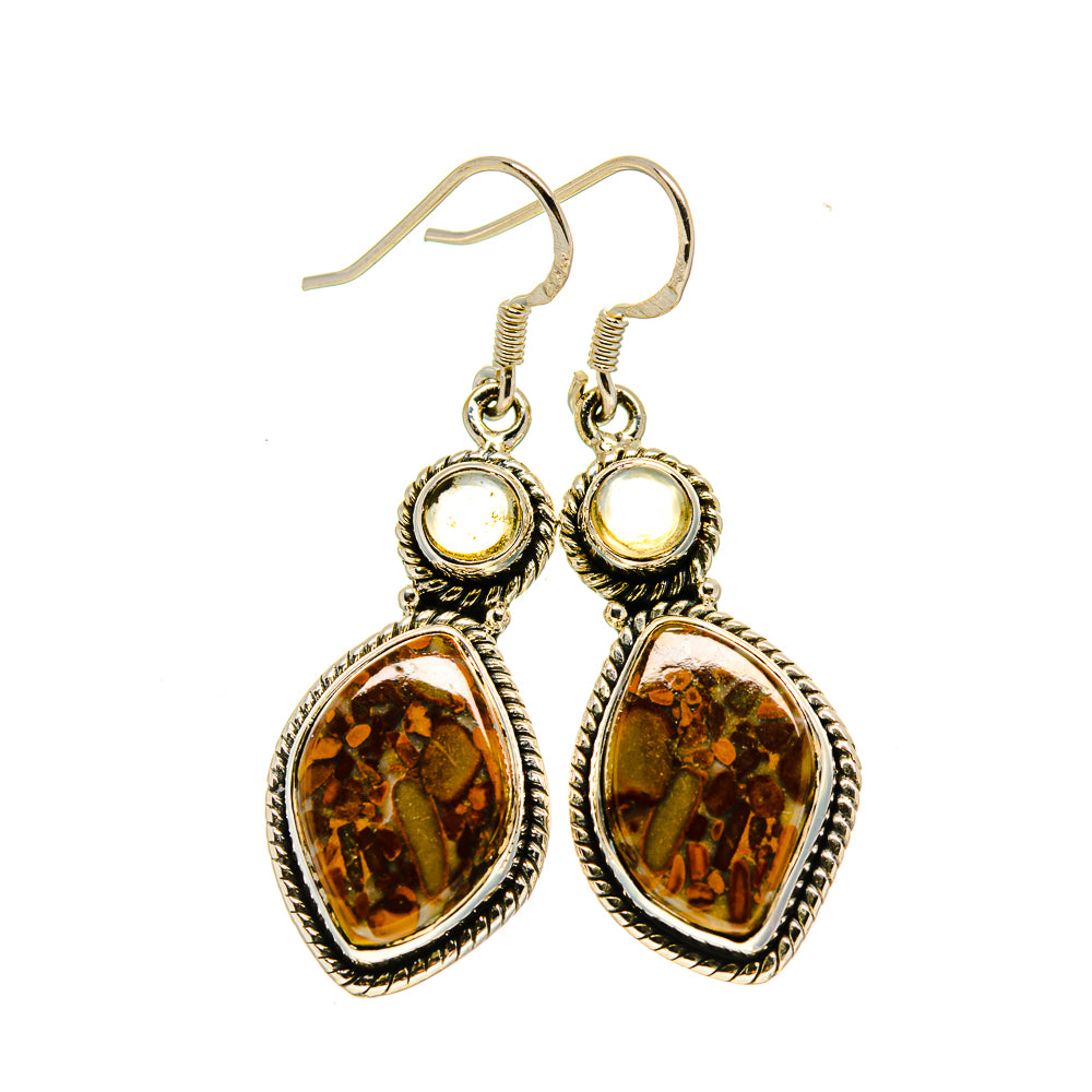 Chert Breccia Earrings handcrafted by Anasilvercos - EARR413310
