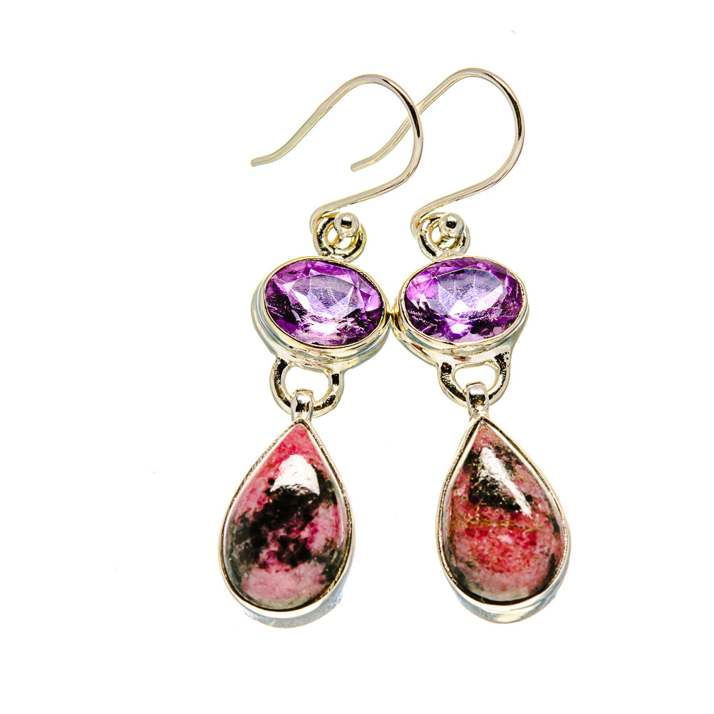 Rhodonite Earrings handcrafted by Anasilvercos - EARR413354