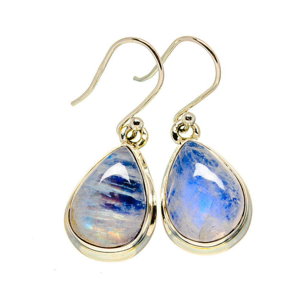 Rainbow Moonstone Earrings handcrafted by Anasilvercos - EARR413358