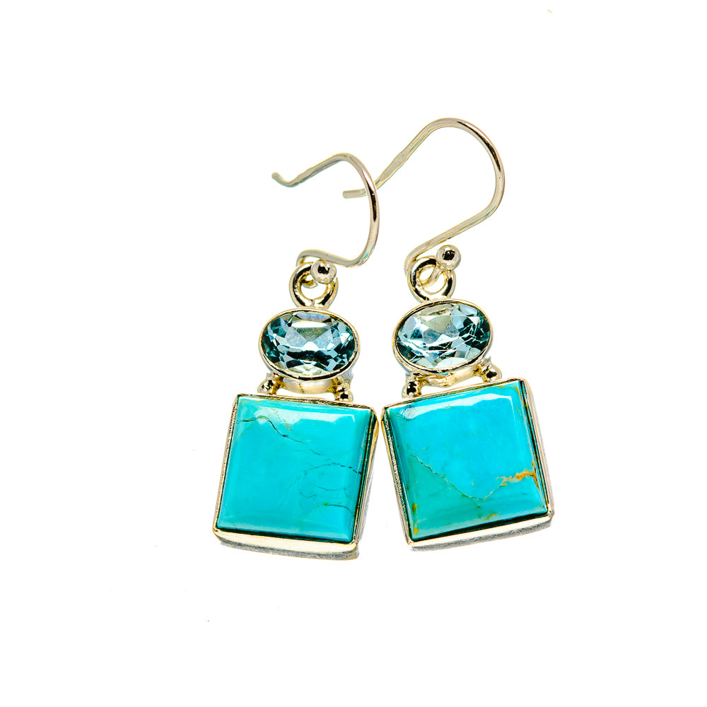 Arizona Turquoise Earrings handcrafted by Anasilvercos - EARR413365