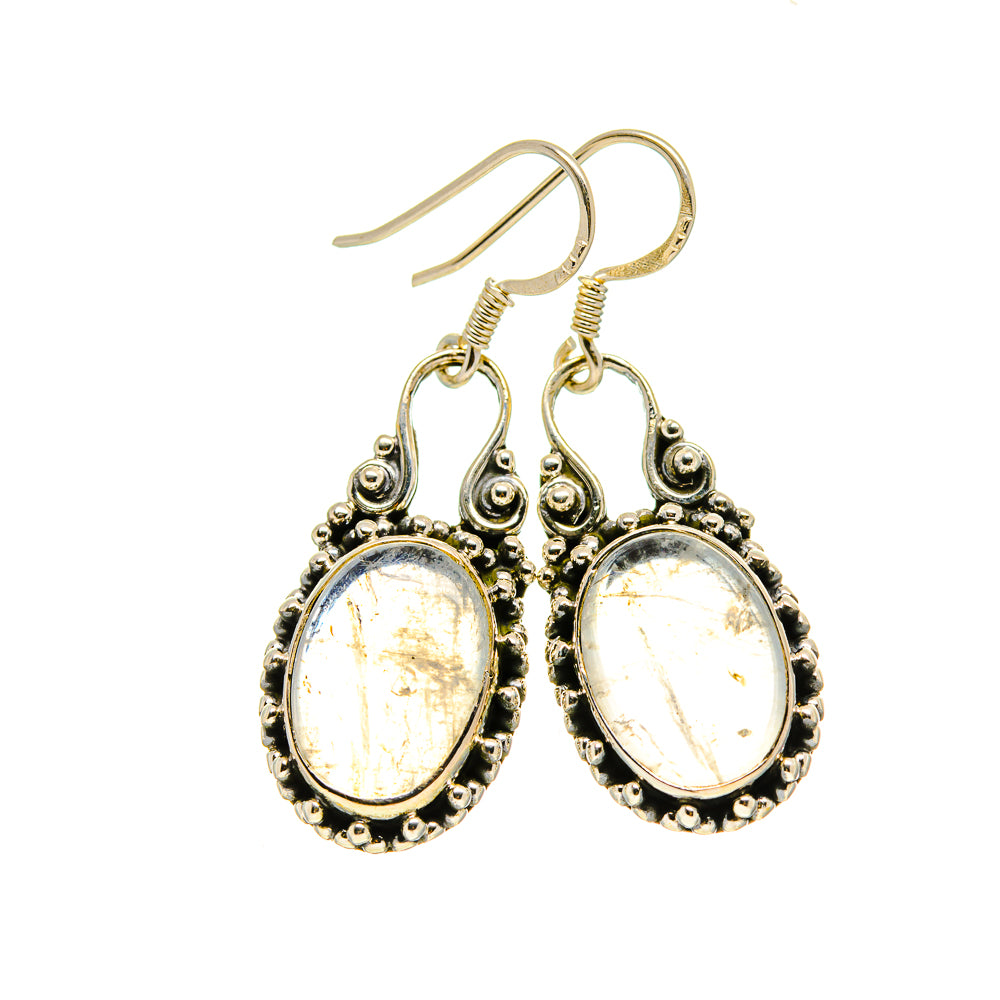 Rainbow Moonstone Earrings handcrafted by Anasilvercos - EARR413377