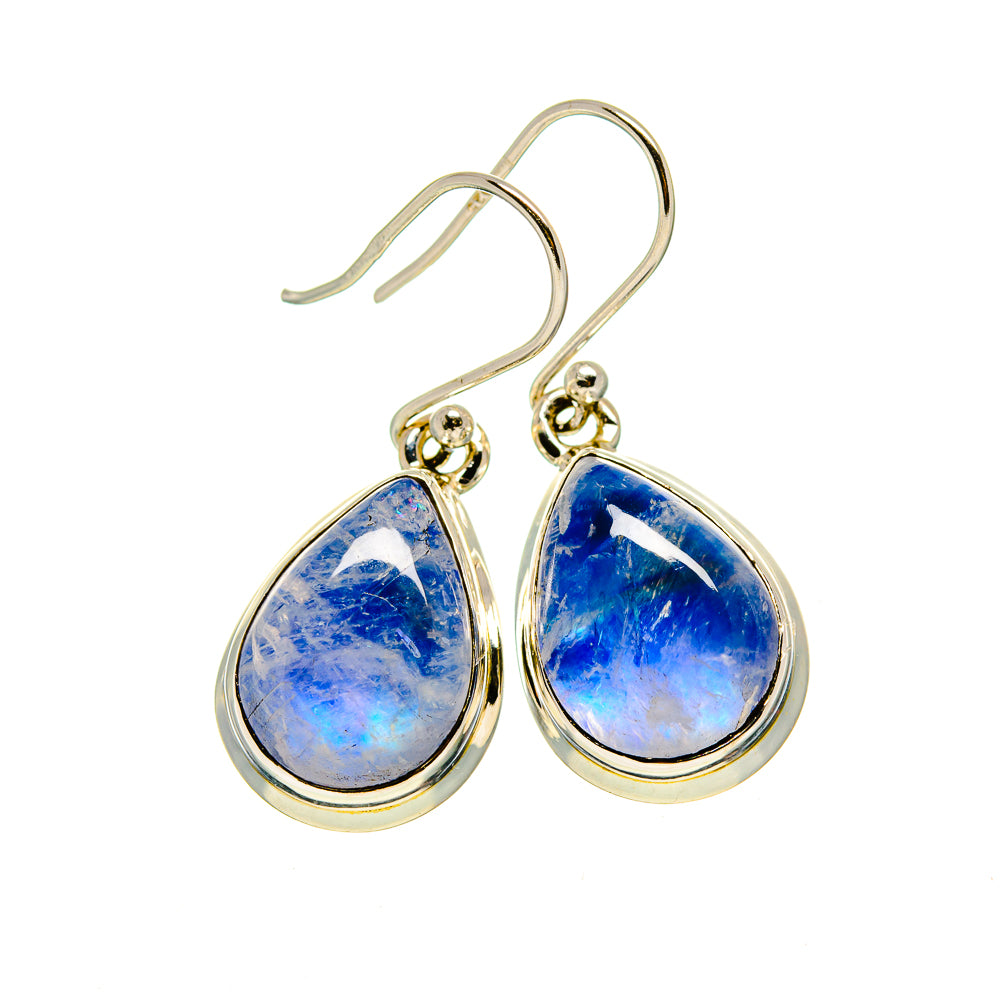 Rainbow Moonstone Earrings handcrafted by Anasilvercos - EARR413387