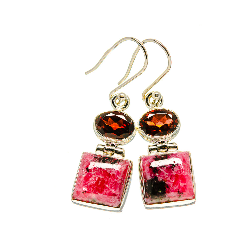 Rhodonite Earrings handcrafted by Anasilvercos - EARR413389
