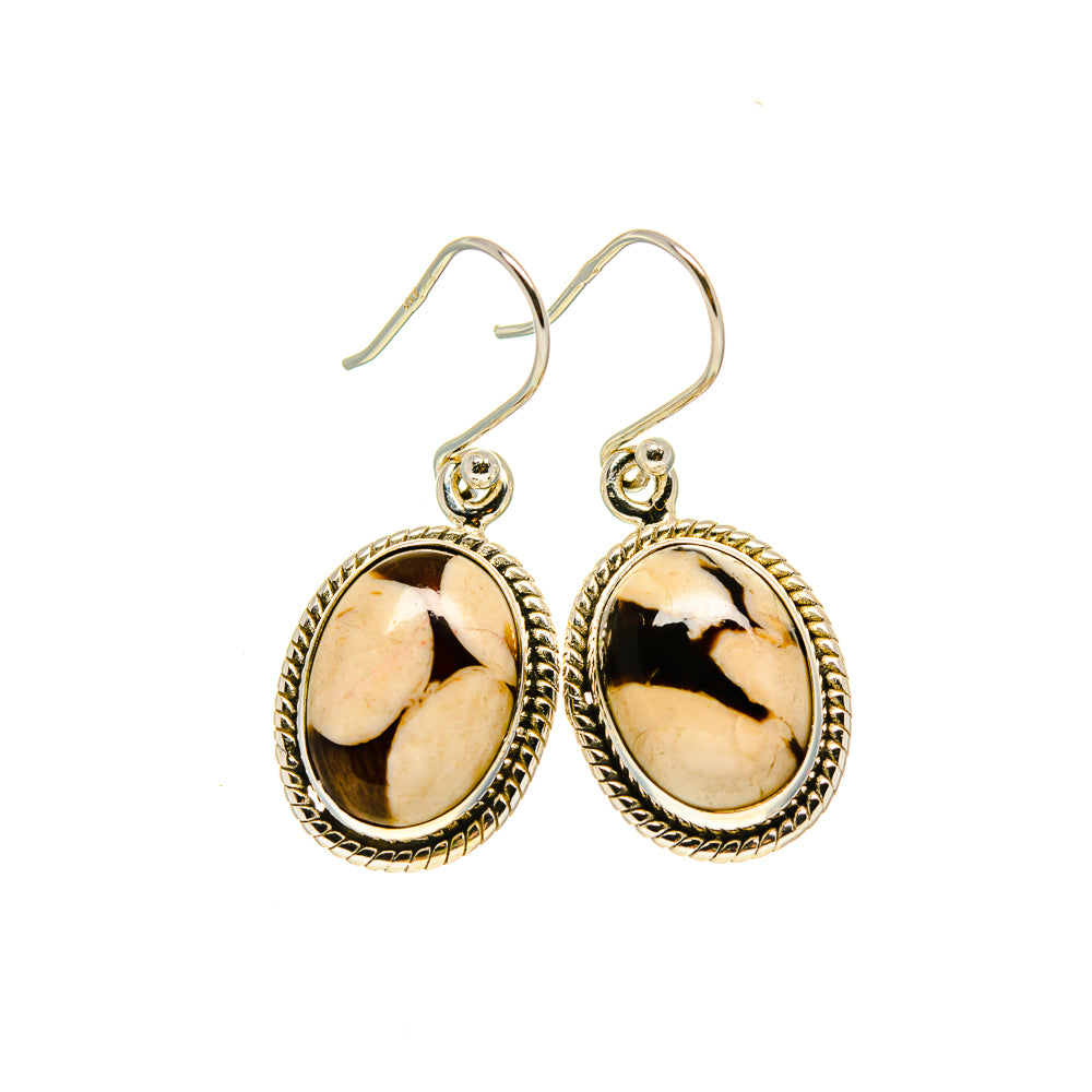Peanut Wood Jasper Earrings handcrafted by Anasilvercos - EARR413393