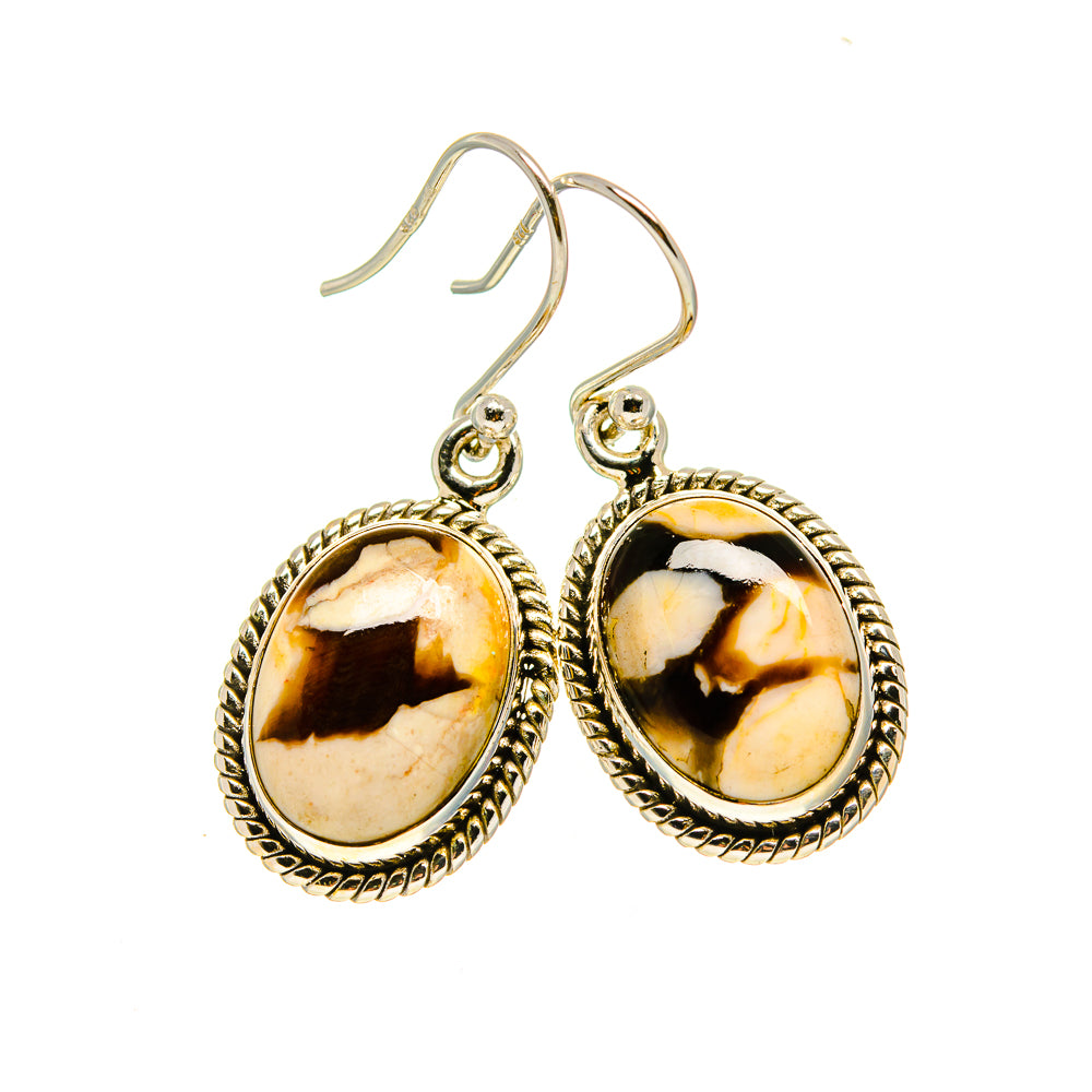 Peanut Wood Jasper Earrings handcrafted by Anasilvercos - EARR413398