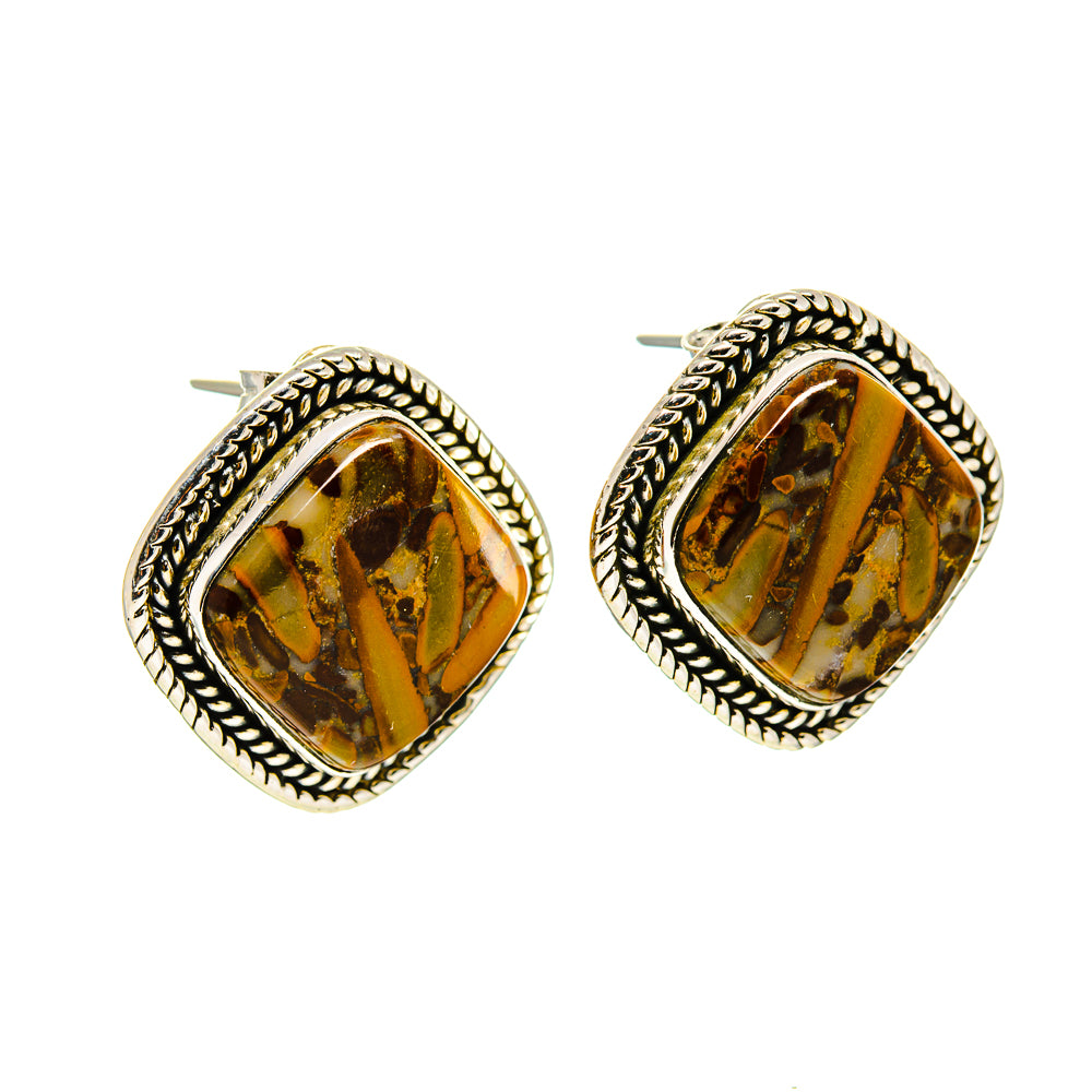 Chert Breccia Earrings handcrafted by Anasilvercos - EARR413424