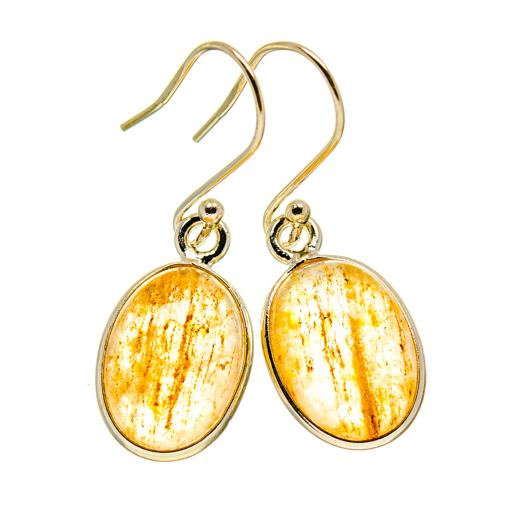Rutilated Quartz Earrings handcrafted by Anasilvercos - EARR413428