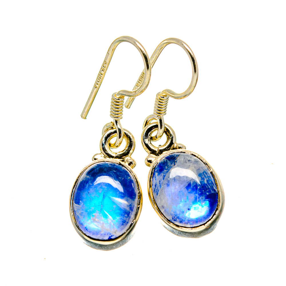 Rainbow Moonstone Earrings handcrafted by Anasilvercos - EARR413434