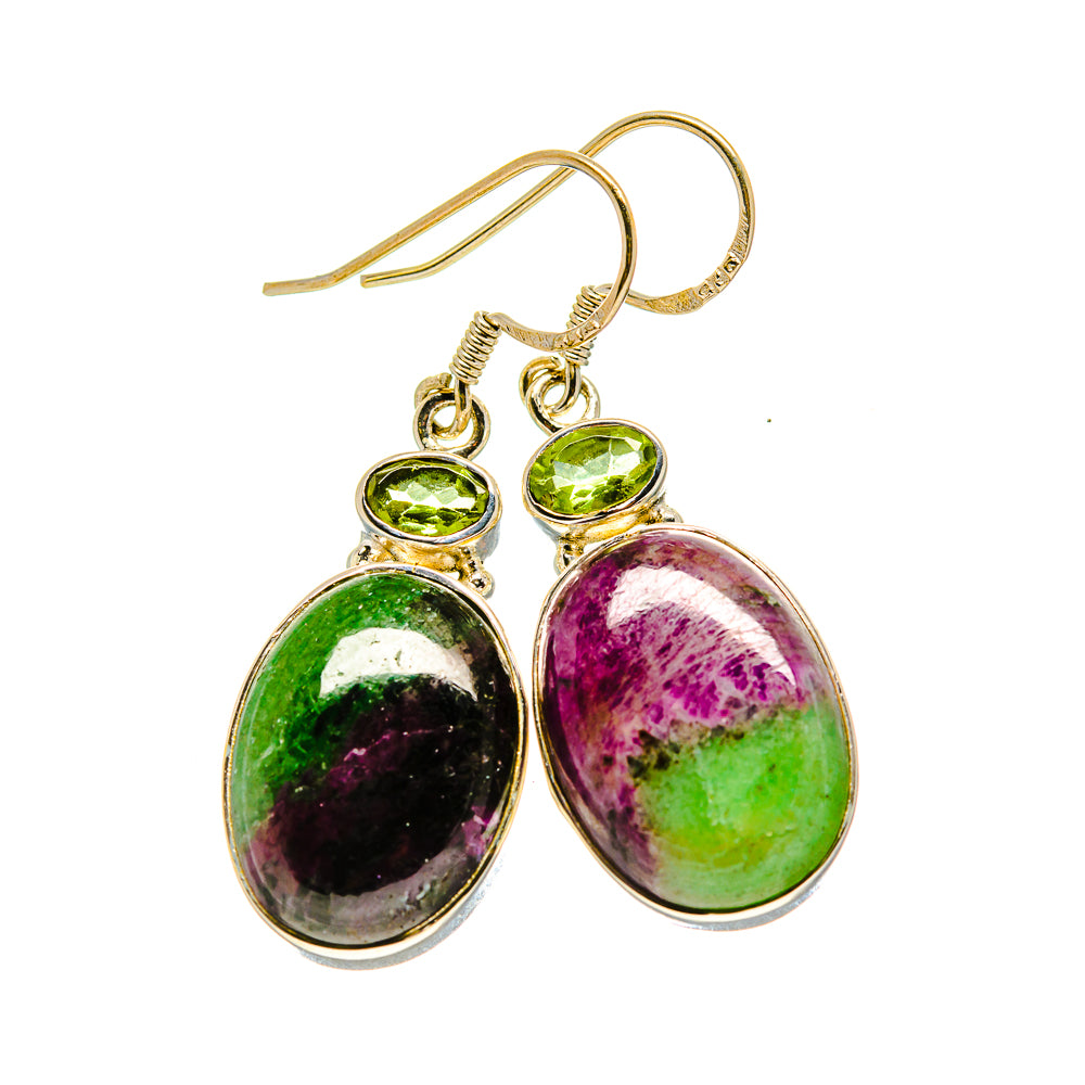 Ruby Zoisite Earrings handcrafted by Anasilvercos - EARR413446