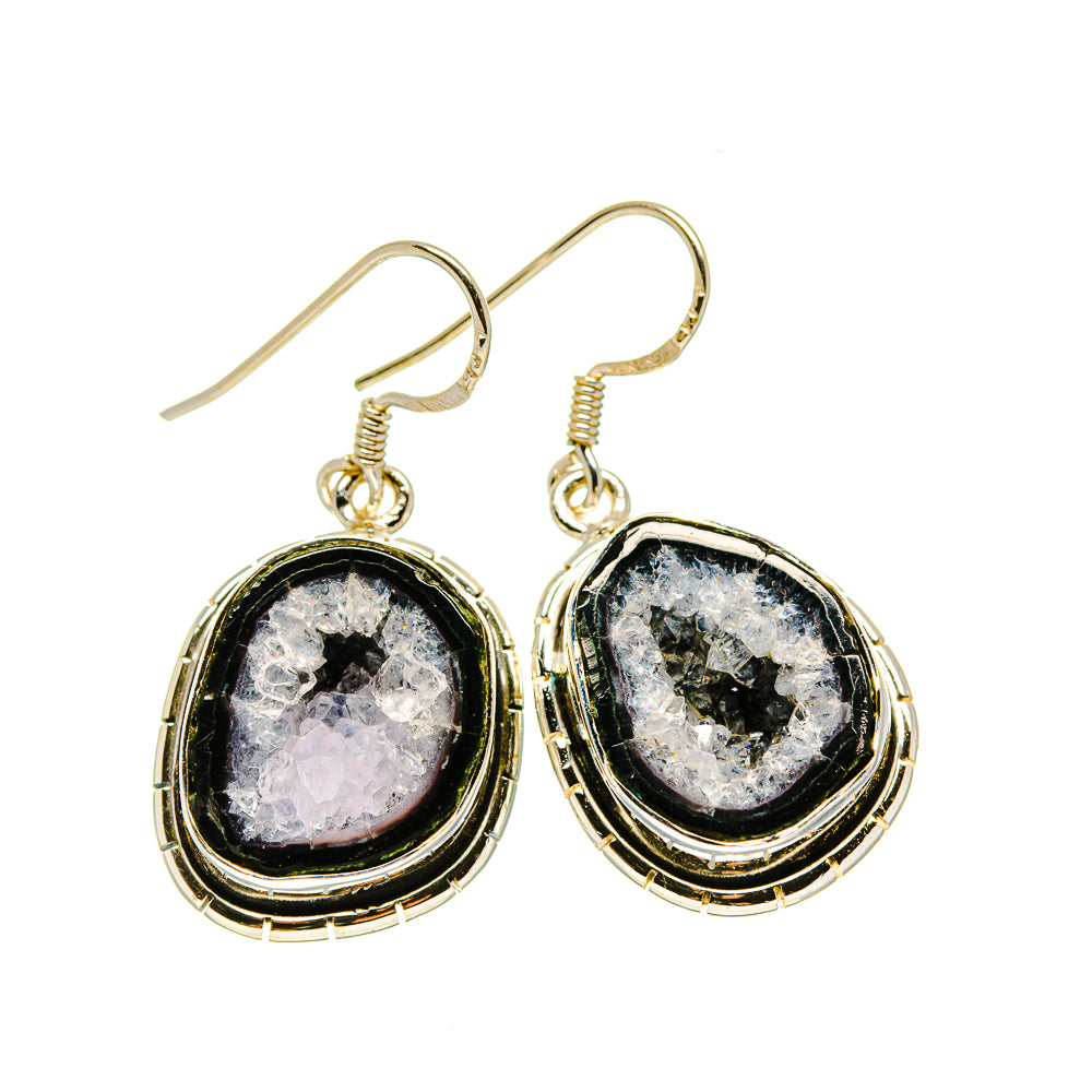 Coconut Geode Slice Earrings handcrafted by Anasilvercos - EARR413452