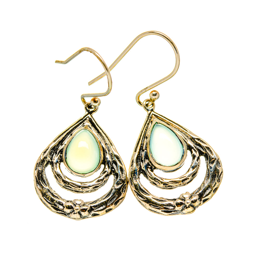 Aqua Chalcedony Earrings handcrafted by Anasilvercos - EARR413467