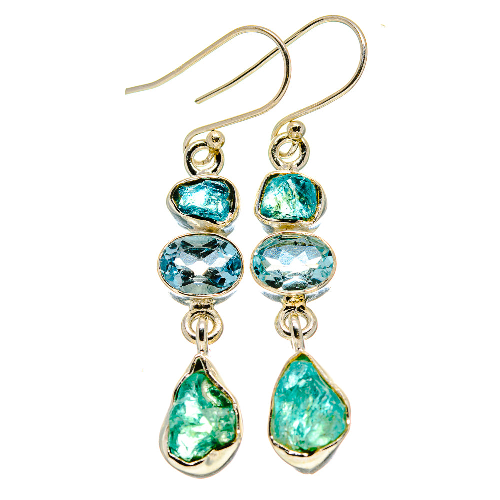Blue Fluorite Earrings handcrafted by Anasilvercos - EARR413470