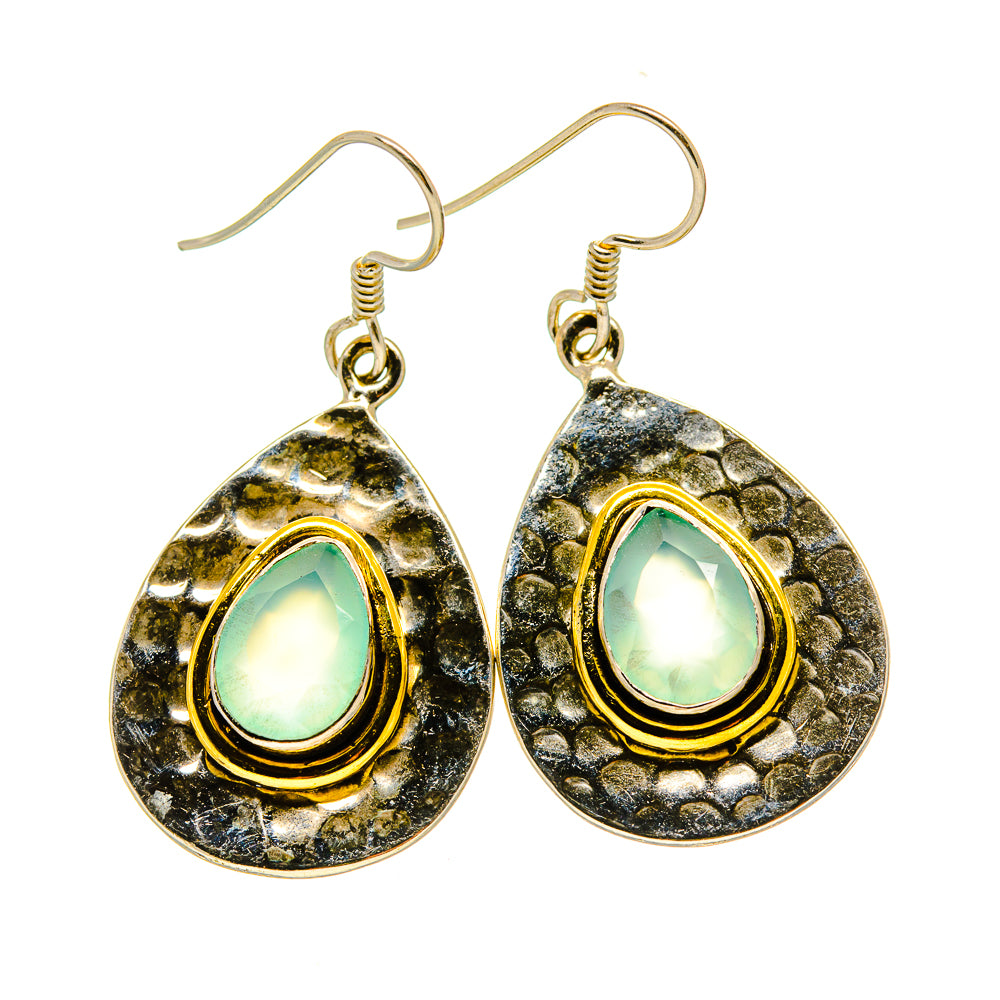 Aqua Chalcedony Earrings handcrafted by Anasilvercos - EARR413472