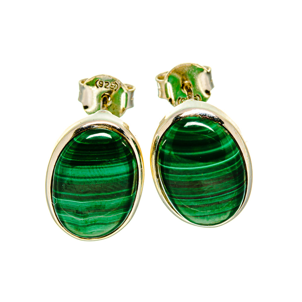 Malachite Earrings handcrafted by Anasilvercos - EARR413495
