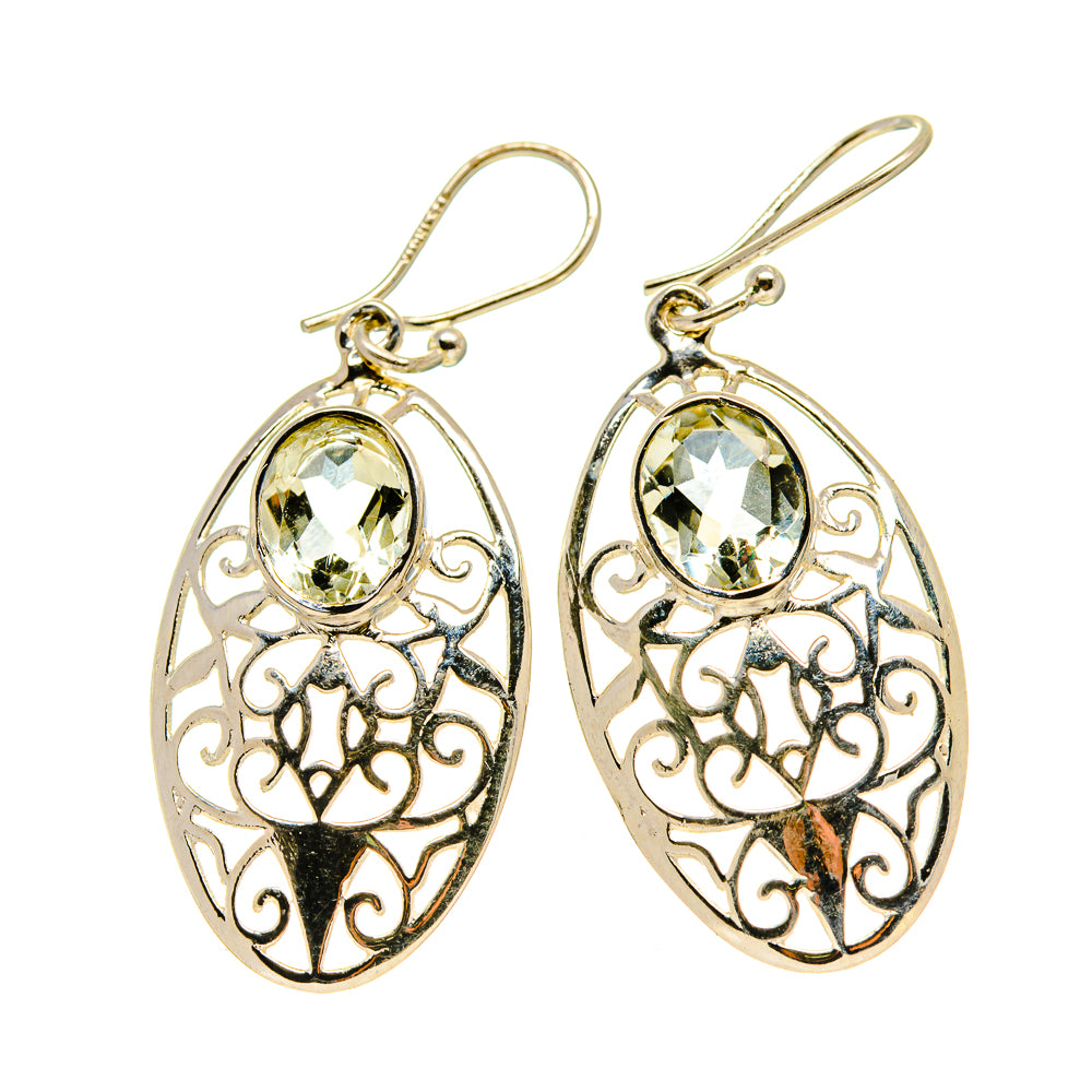 Green Amethyst Earrings handcrafted by Anasilvercos - EARR413500