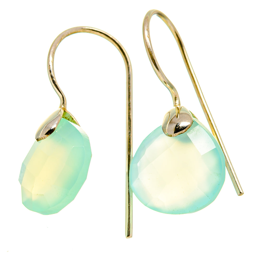 Aqua Chalcedony Earrings handcrafted by Anasilvercos - EARR413611