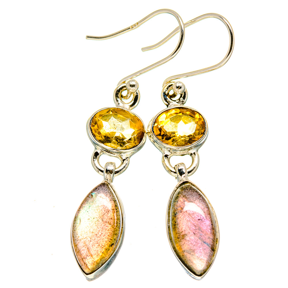 Labradorite, Citrine Earrings handcrafted by Anasilvercos - EARR413621