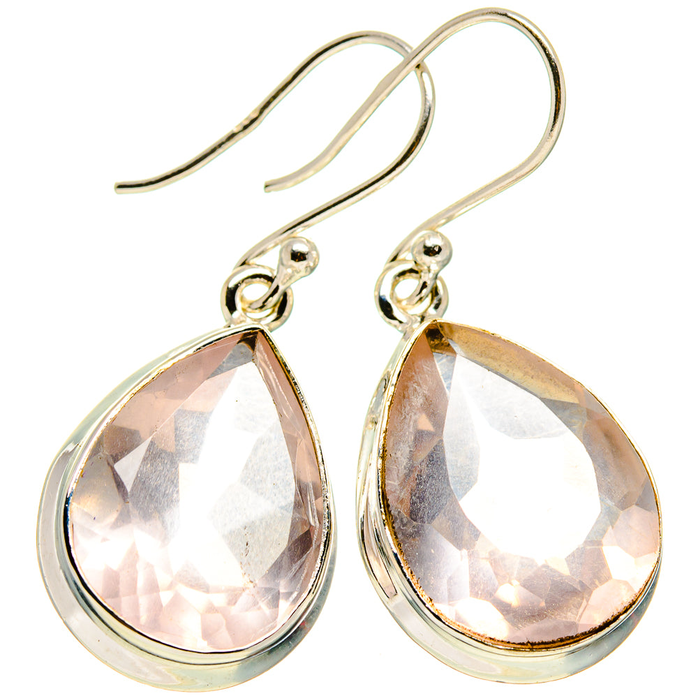 Rose Quartz Earrings handcrafted by Anasilvercos - EARR413622