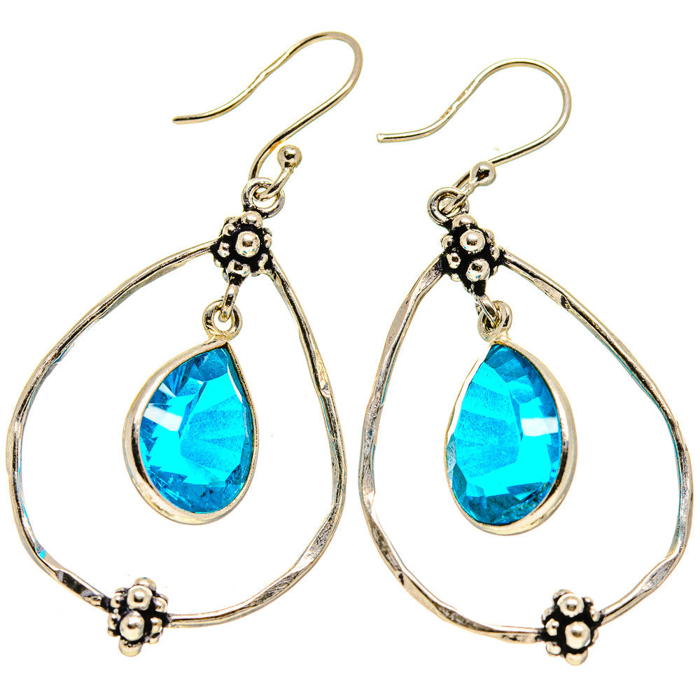 Blue Quartz Earrings handcrafted by Anasilvercos - EARR413623