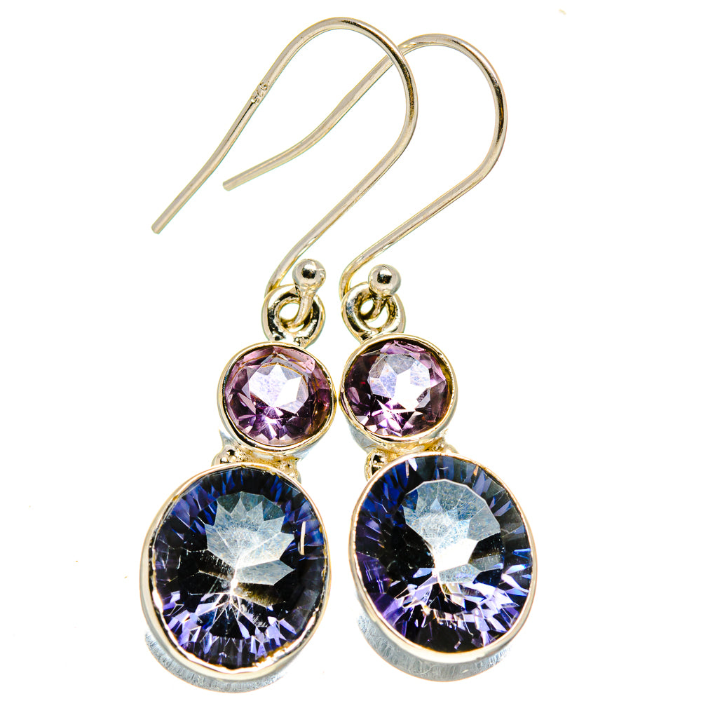 Blue Mystic Topaz, Amethyst Earrings handcrafted by Anasilvercos - EARR413630
