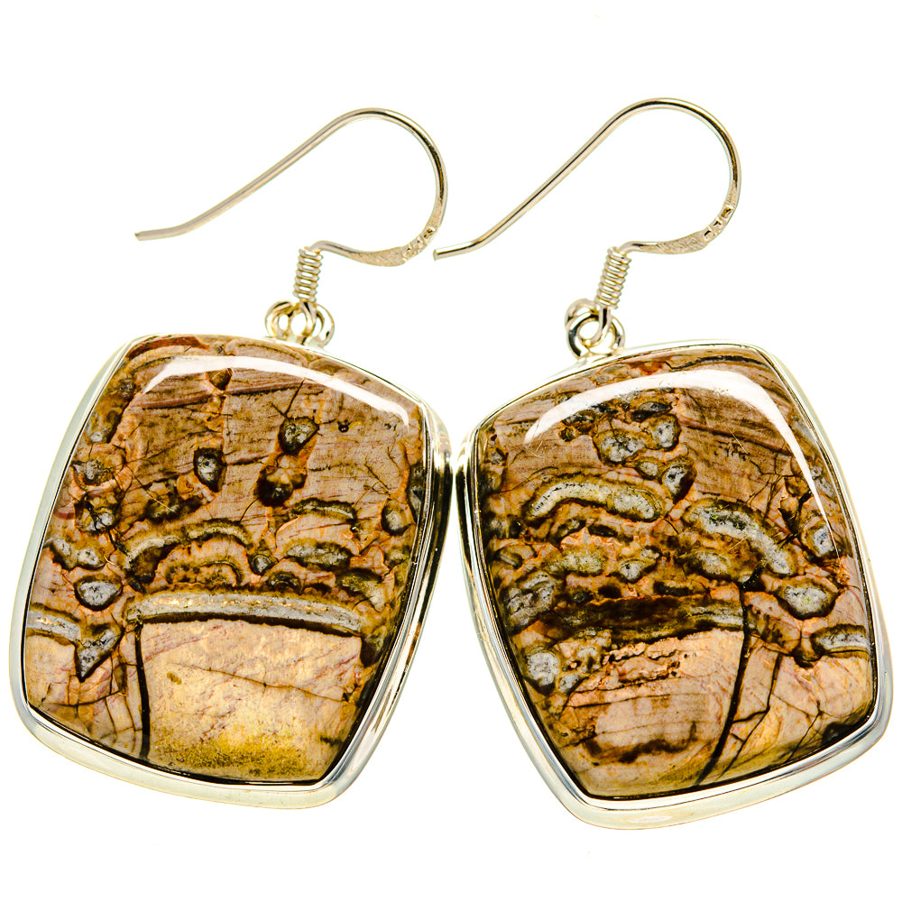 Mushroom Rhyolite Earrings handcrafted by Anasilvercos - EARR413633