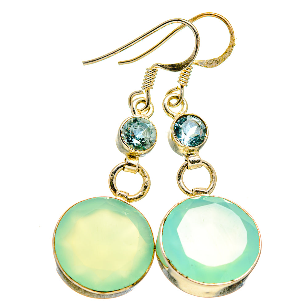 Aqua Chalcedony, Blue Topaz Earrings handcrafted by Anasilvercos - EARR413638