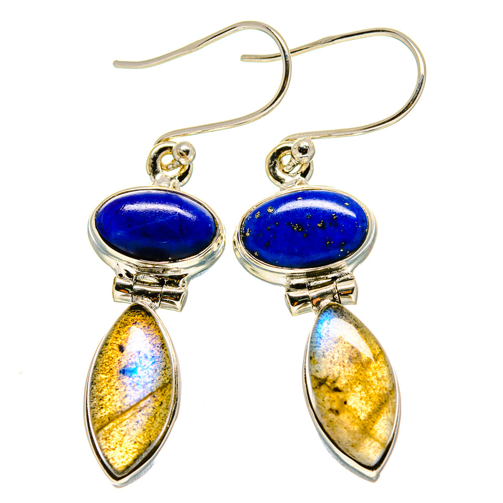 Labradorite, Lapis Lazuli Earrings handcrafted by Anasilvercos - EARR413645