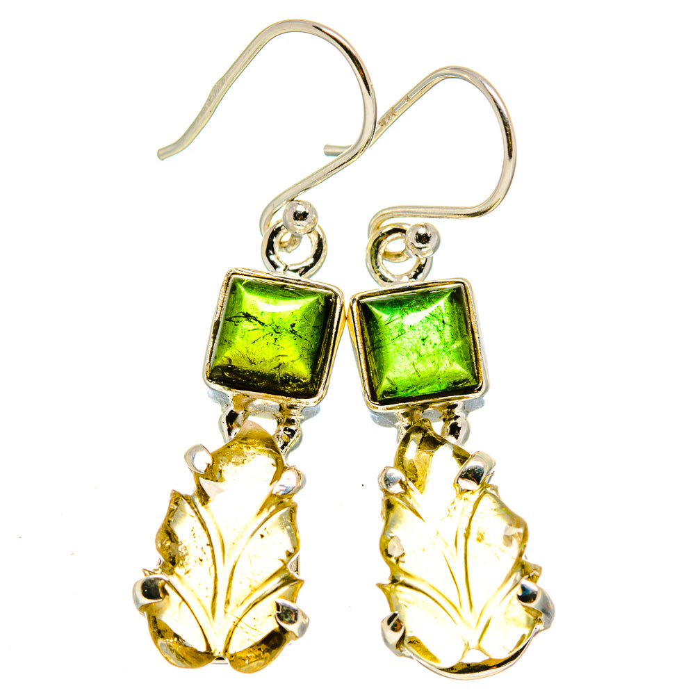 Green Tourmaline Earrings handcrafted by Anasilvercos - EARR413652