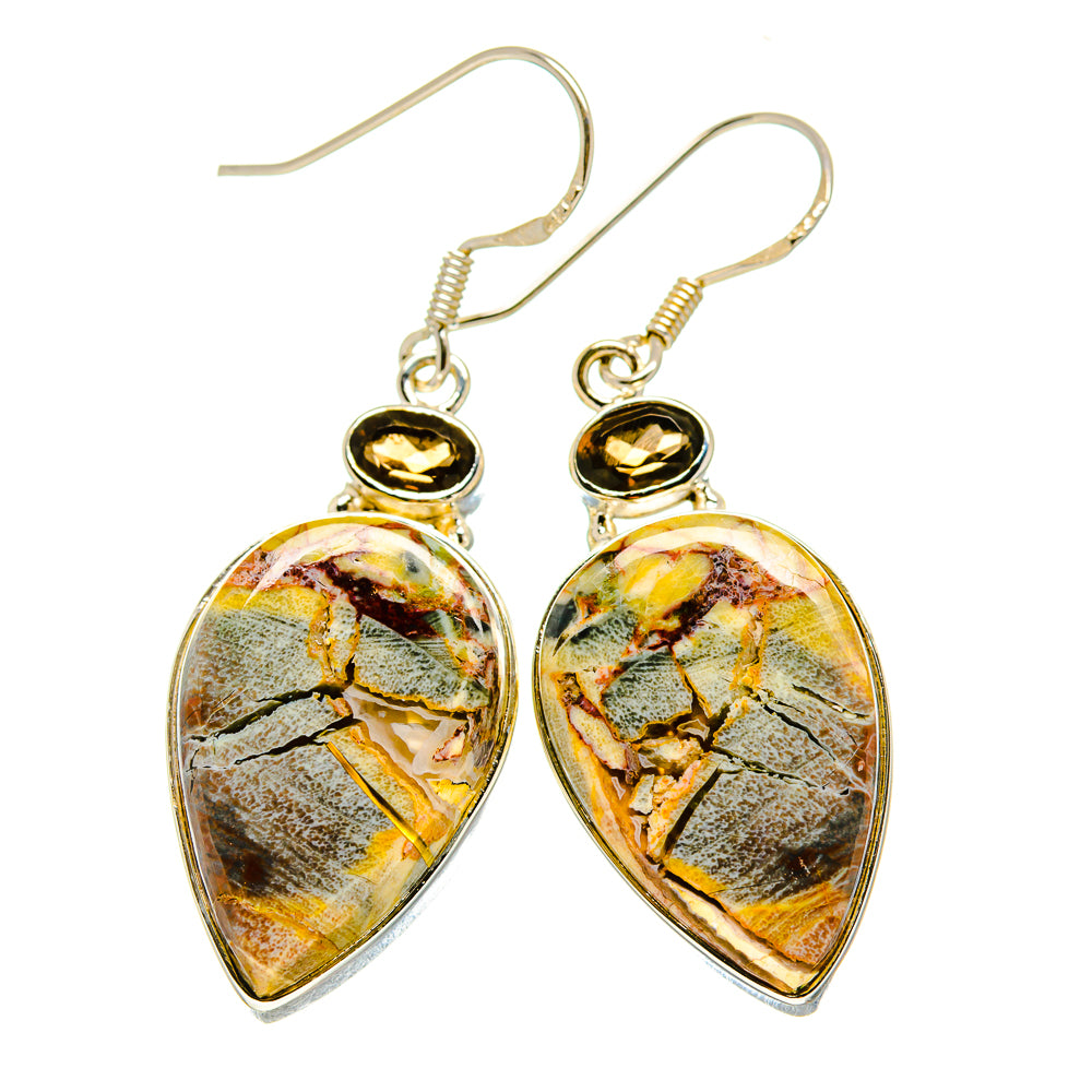 Butterfly Jasper, Smoky Quartz Earrings handcrafted by Anasilvercos - EARR413657
