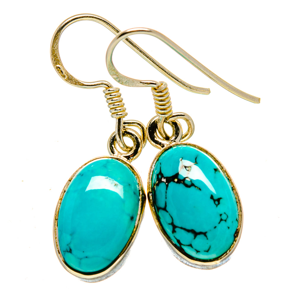 Tibetan Turquoise Earrings handcrafted by Anasilvercos - EARR413669