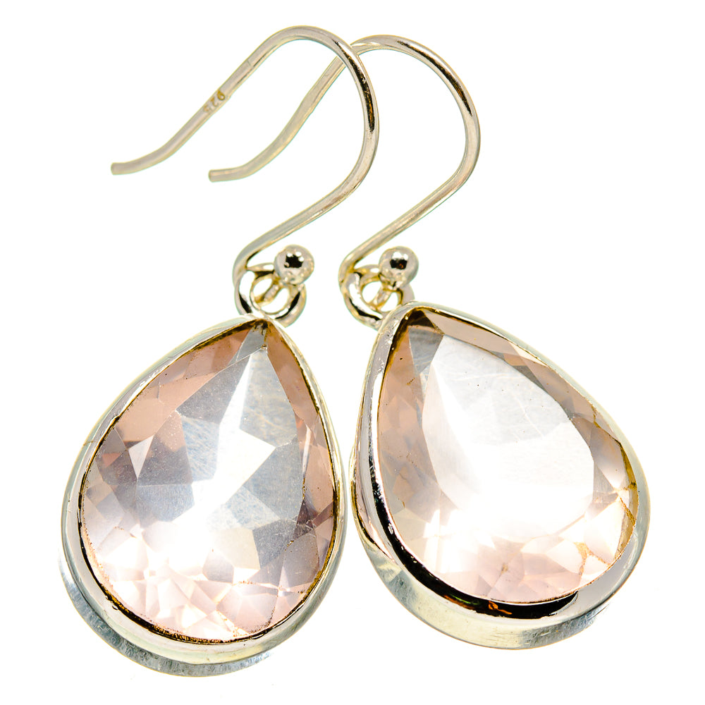 Rose Quartz Earrings handcrafted by Anasilvercos - EARR413670